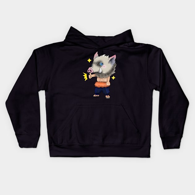 Inosuke kimetsu no yaiba Kids Hoodie by LandezTio